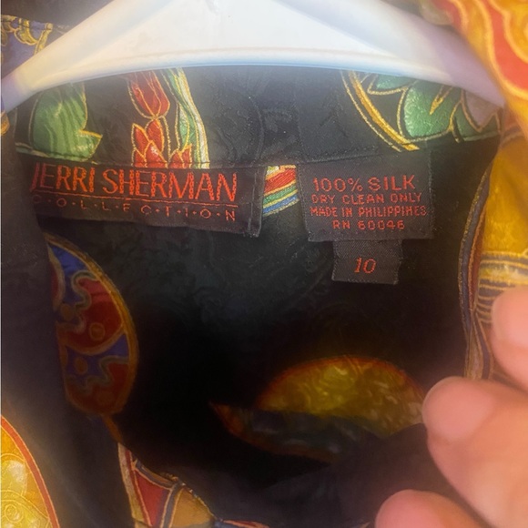 VINTAGE JERRY SHERMAN 100%SILK MEDIUM - Picture 2 of 5